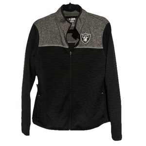 NFL Raiders Fan Womens/Unisex Black/Gray  Fitted Jacket Size Large‎